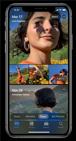 Новые функции в приложении «Фотографии». Изображение предоставлено Apple.com.