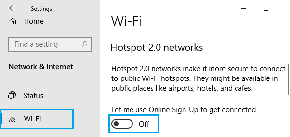 Отключить точки доступа Wi-Fi