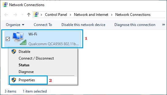 Откройте свойства сети Wi-Fi