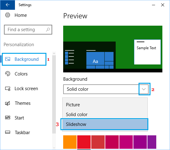 Установите для фона рабочего стола Windows 10 слайд-шоу