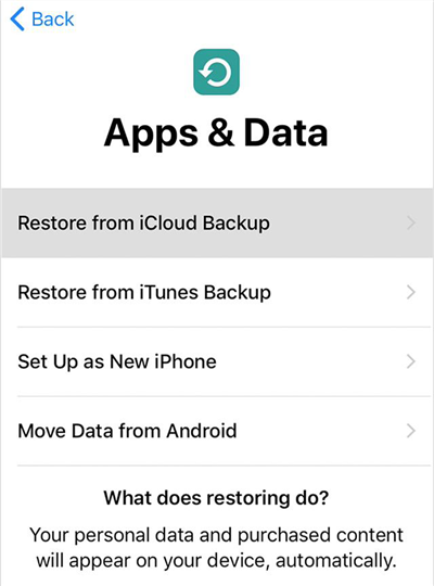Восстановите резервную копию iCloud на вашем iPhone