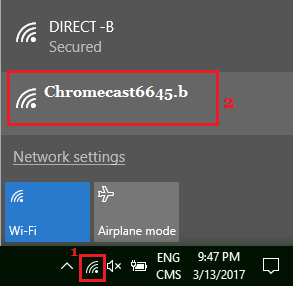 Подключиться к сети Chromecast в Windows 10