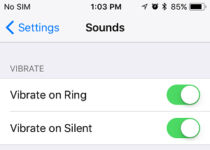 Вибрация при звонке и вибрация при беззвучном режиме на iPhone