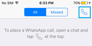 Значок телефона в WhatsApp на iPhone