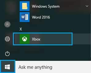 Приложение Xbox в Windows 10