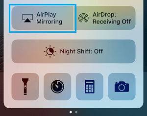 Опция AirPlay Mirroring на iPhone