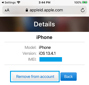 Удалить iPhone из учетной записи Apple ID