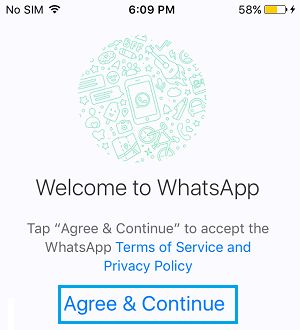 Согласен с Условиями использования WhatsApp
