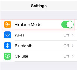 Включите режим полета на iPhone без звука