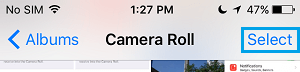 Выберите опцию Camera Roll на iPhone