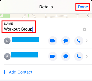 Переименовать групповой чат на iPhone