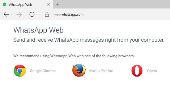 Веб-совместимые браузеры WhatsApp