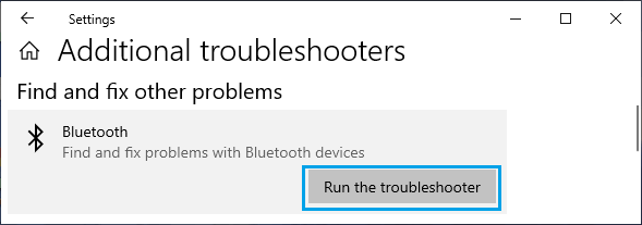 Запустите средство устранения неполадок Bluetooth на ПК с Windows