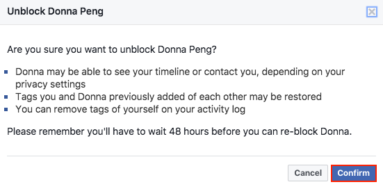 Как разблокировать кого-то в Facebook на компьютере — шаг 4
