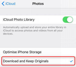 Как исправить захват изображения, который не работает / не распознает iPhone - отключите параметр «Оптимизировать хранилище» на iPhone