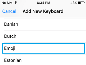Добавить клавиатуру Emoji на iPhone