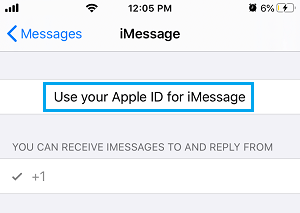 Используйте Apple ID для опции iMessage на iPhone