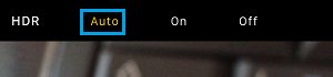 Опция автоматического режима HDR на iPhone 