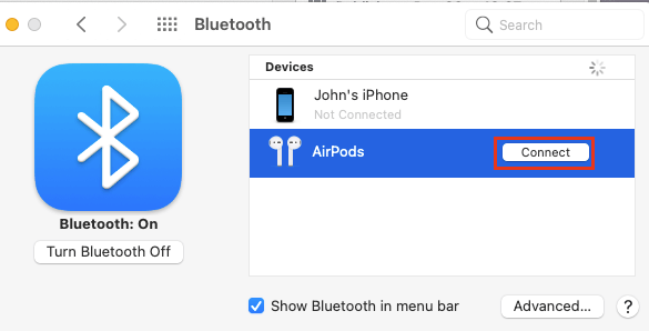 Подключить AirPods к Mac
