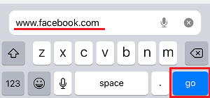 Перейти на Facebook с помощью браузера Safari на iPhone