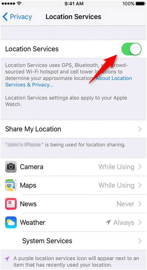Устранение проблем с неработающими картами iPhone путем обновления служб определения местоположения