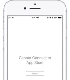 iPhone не может подключиться к магазину приложений