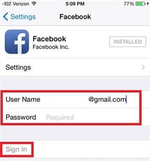 Синхронизация контактов Facebook с iPhone — шаг 4