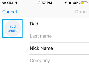 Добавить фото в контакт на iPhone