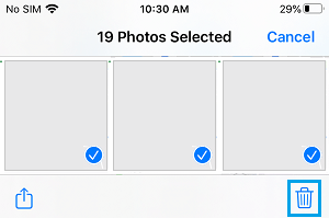 Удалить выбранные фотографии на iPhone