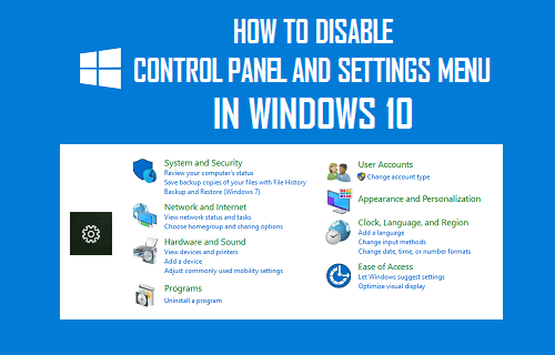 Отключить панель управления и меню настроек в Windows 10