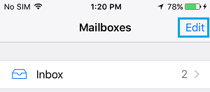 Редактировать почтовые ящики на iPhone
