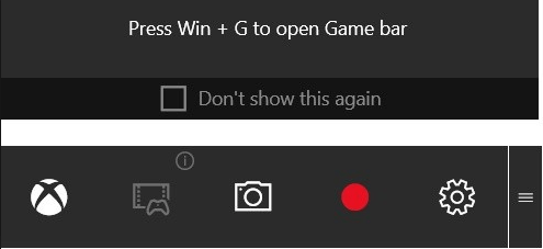 Игровая панель в Windows 10