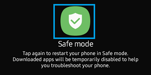 Запрос безопасного режима на телефоне Android