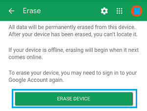 Стереть устройство Android с помощью Google Find My Device
