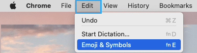 Откройте клавиатуру Emoji на Mac