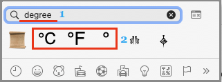 Вставьте символ степени на Mac с помощью клавиатуры Emoji