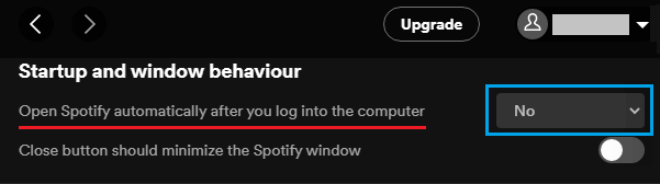 Отключить автоматический запуск Spotify на компьютере
